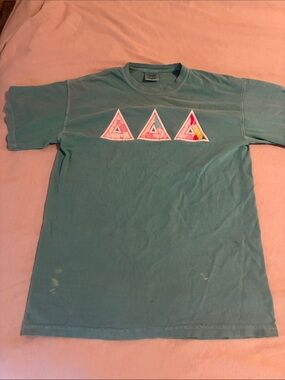 Comfort Colors Teal Short Sleeve Tee with Triangle Accents
